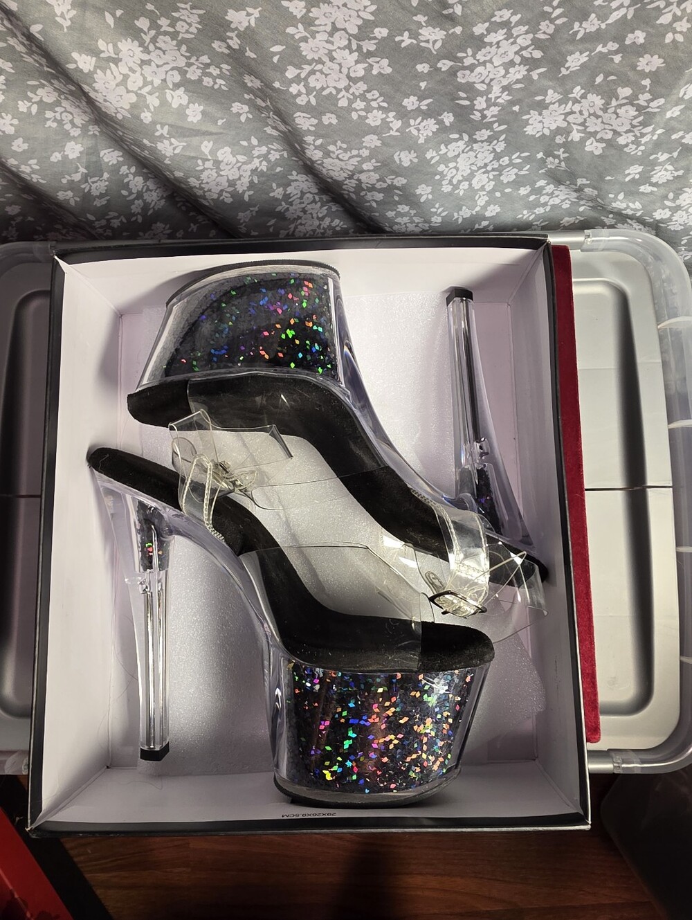 Pleaser 7" SKY-308GF Sandals Heels Pole Dance Women's Size 10